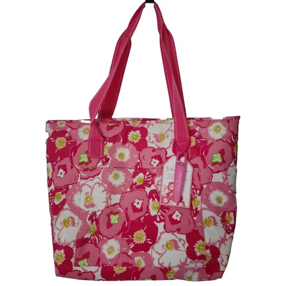 Lilly Pulitzer Scarlet Begonia Insulated Cooler Bag Cork Screw and bottle Opener - Picture 1 of 10